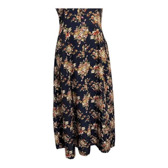 Vintage 90s Floral Boho Dress Rampage Cottagecore Grunge Button Down Midi 5 - Picture 3 of 11